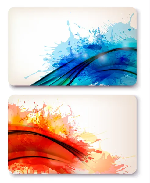 Collection of colorful abstract watercolor backgrounds. Vector — Stock Vector