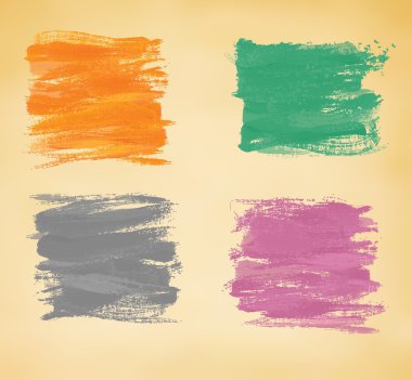 Suluboya lekeli soyut afişler. Vektör