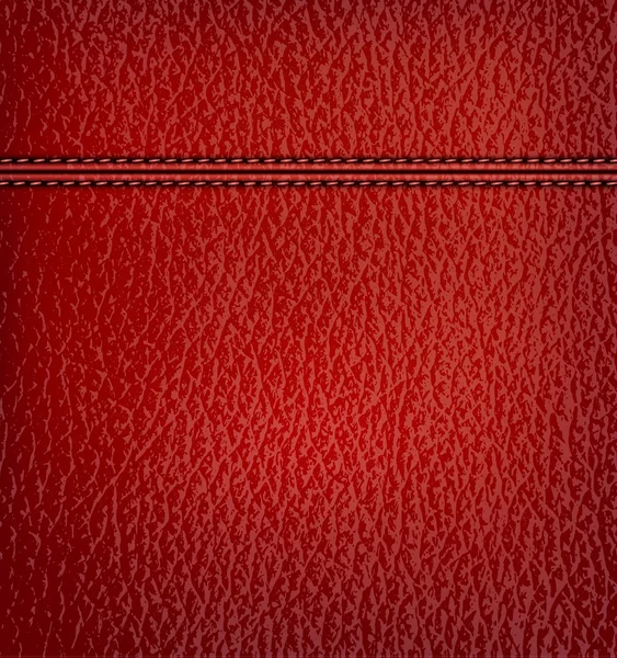 Roter Lederhintergrund mit rotem Lederstreifen. Vektorillustrationen — Stockvektor