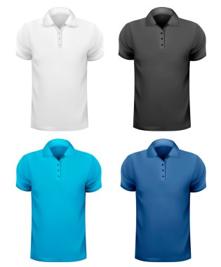 siyah beyaz ve renkli erkek t-shirt. tasarım şablonu. vektör