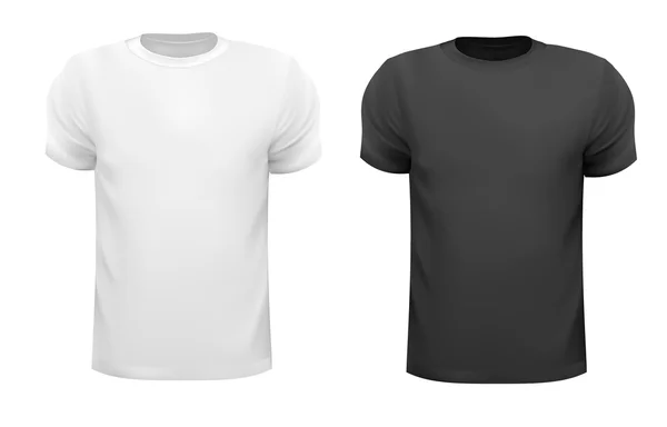 Camisas pólo homens negros e brancos. Modelo de design. Vector illustr — Vetor de Stock