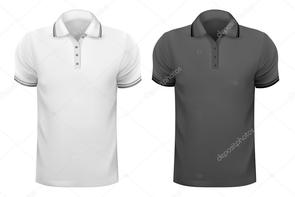 Black and white men t- shirts. Design template. Vector illustrat