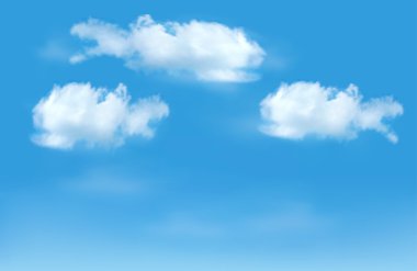 Bulutlu mavi gökyüzü. Vektör arkaplanı.