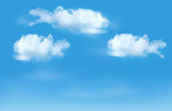 Céu azul com nuvens. Fundo vetorial. — Vetor de Stock