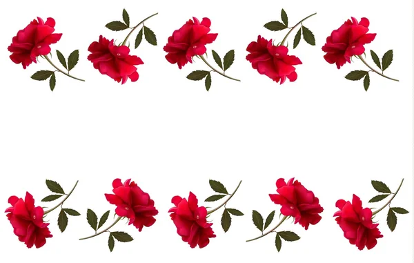 Fondo de vacaciones con hermosas rosas rojas. Vector — Vector de stock