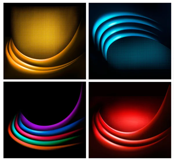 Set of business elegant colorful abstract backgrounds. Vector il — Stock Vector