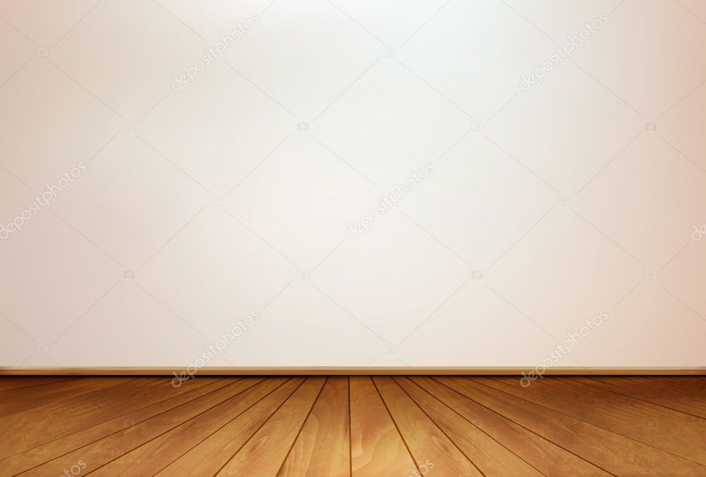Wall and a wooden floor. Vector.