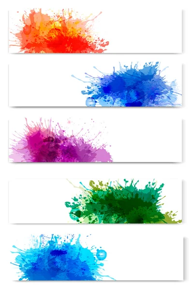 Collectie van kleurrijke abstracte aquarel banners. vector illus — Stockvector