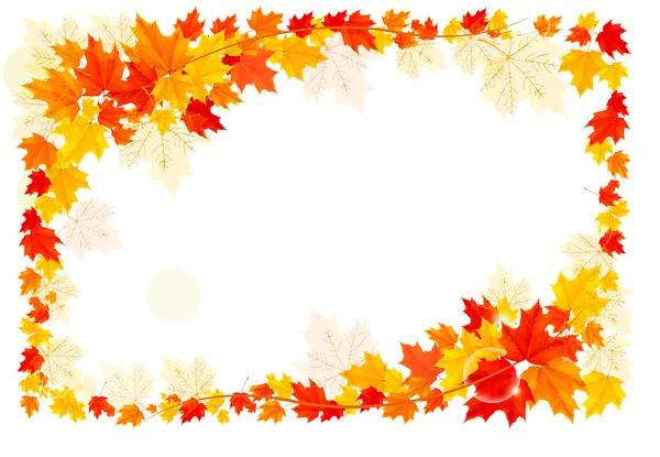 Fondo autunnale con foglie. Illustrazione vettoriale . — Vettoriale Stock