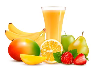 Grup yaz ve tropik fruit.vector