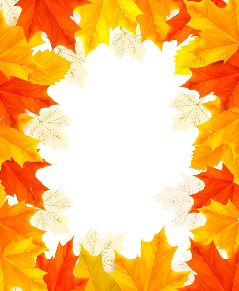 Fondo otoñal con hojas coloridas. Vector — Vector de stock