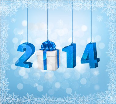 Mutlu yeni yıl 2014! Yeni yıl tasarım şablonu. Vektör illustrati