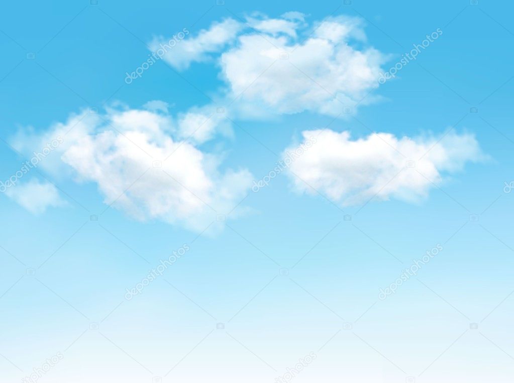 Blue sky with clouds. Vector background