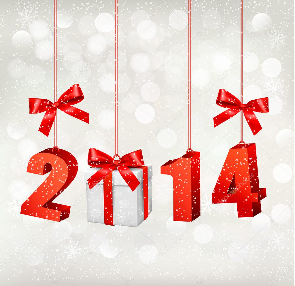 Happy new year 2014! New year design template Vector illustratio