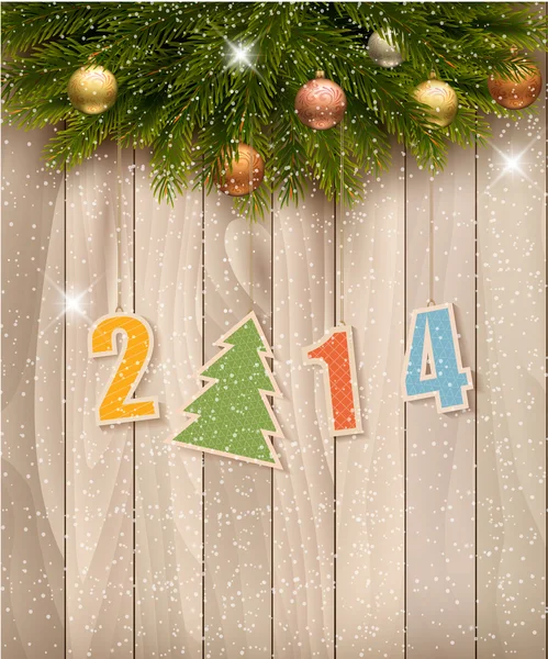 2014 gelukkig Nieuwjaar achtergrond. vector — Stockvector