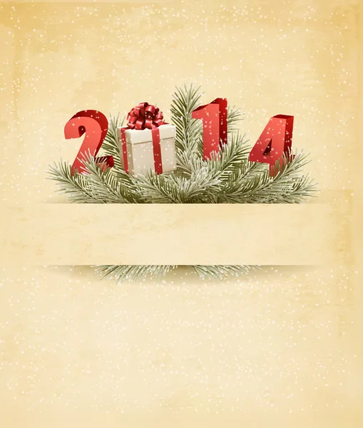 Mutlu yeni yıl 2014! Yeni yıl tasarım şablonu. Vektör illustrati — Stok Vektör