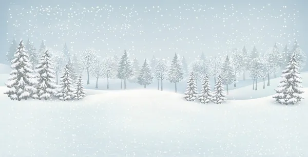 Christmas winter landscape background. Vector. — Stock Vector