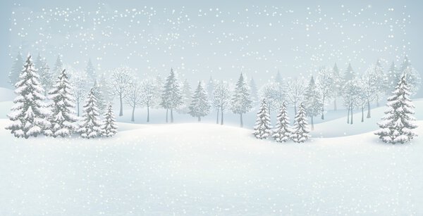 Рождественский зимний пейзаж. Вектор
.