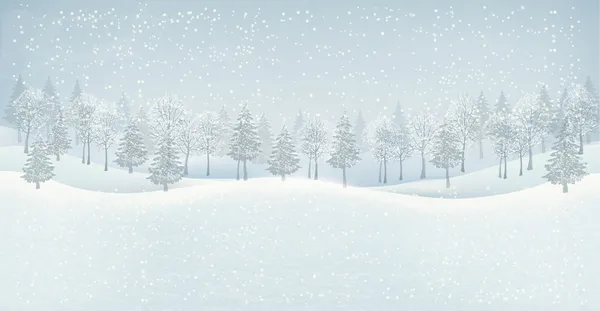 Christmas winter landscape background. Vector. — Stock Vector