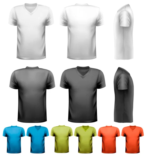 Colorful male t-shirts. Design template. Vector. — Stock Vector