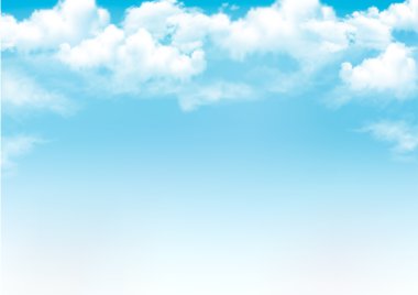 Blue sky with clouds. Vector background clipart