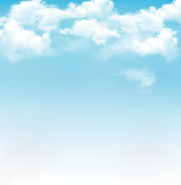 Ciel bleu avec nuages. Fond vectoriel — Image vectorielle