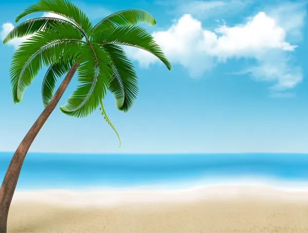 Fondo de vacaciones de palmera. Vector . — Vector de stock