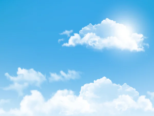 Blauer Himmel mit Wolken. Vektorhintergrund. — Stockvektor