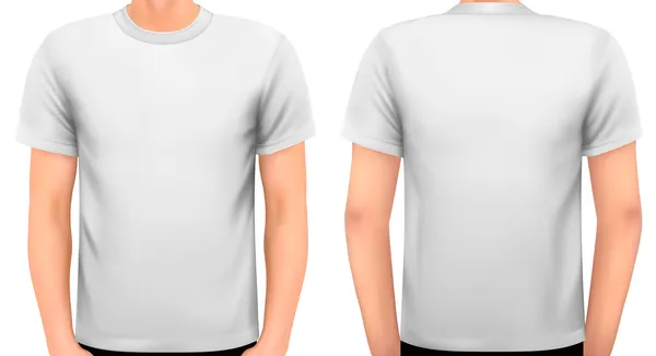 Un cuerpo masculino con una camisa blanca. Vector . — Vector de stock