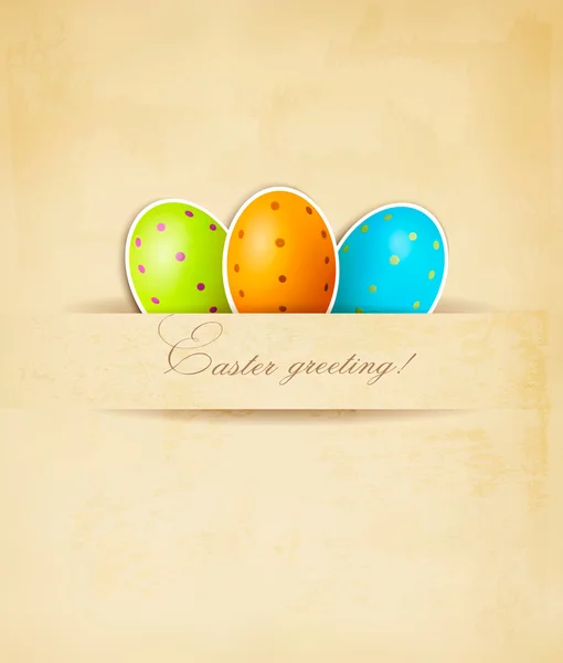 Easter retro background with eggs. Vector. — Stock Vector