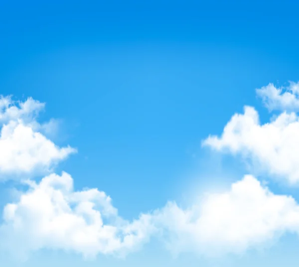 푸른 하늘과 구름 배경입니다. 벡터. — 스톡 벡터