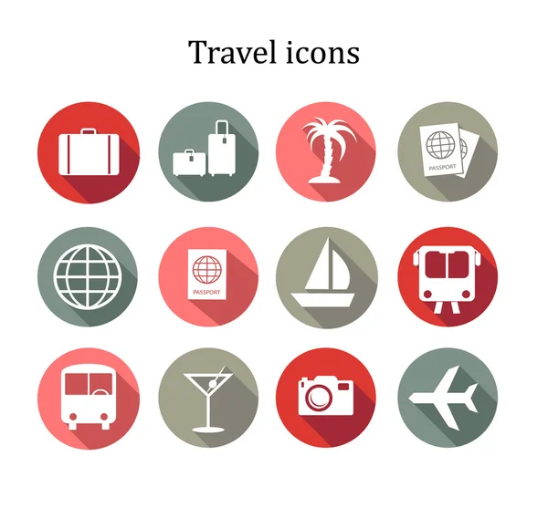 Conjunto de iconos de viaje. Vector — Archivo Imágenes Vectoriales