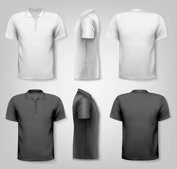 Poloshirts mit Mustertexten. Vektor. — Stockvektor