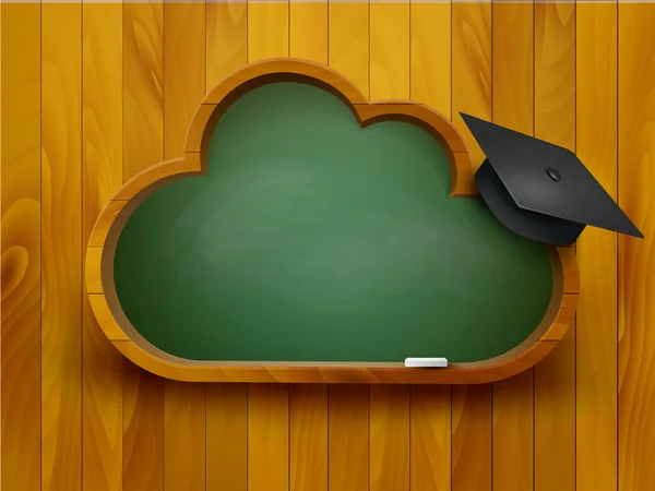 Chalkboard in a shape of a cloud. E-learning concept. Vector. — Stock Vector