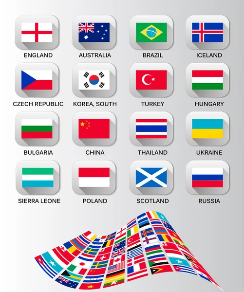 Flagi w różnych krajach. wektor. — Wektor stockowy