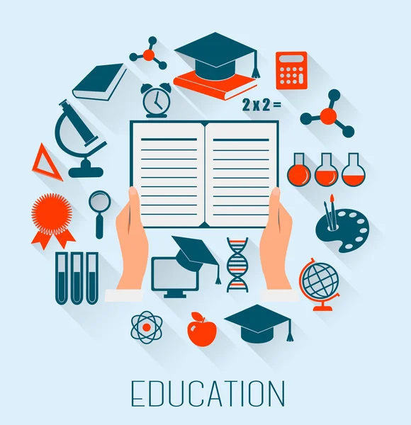 Koncepcja płaski kształt ikony dla edukacji. koncepcja e learningu. VEC — Wektor stockowy