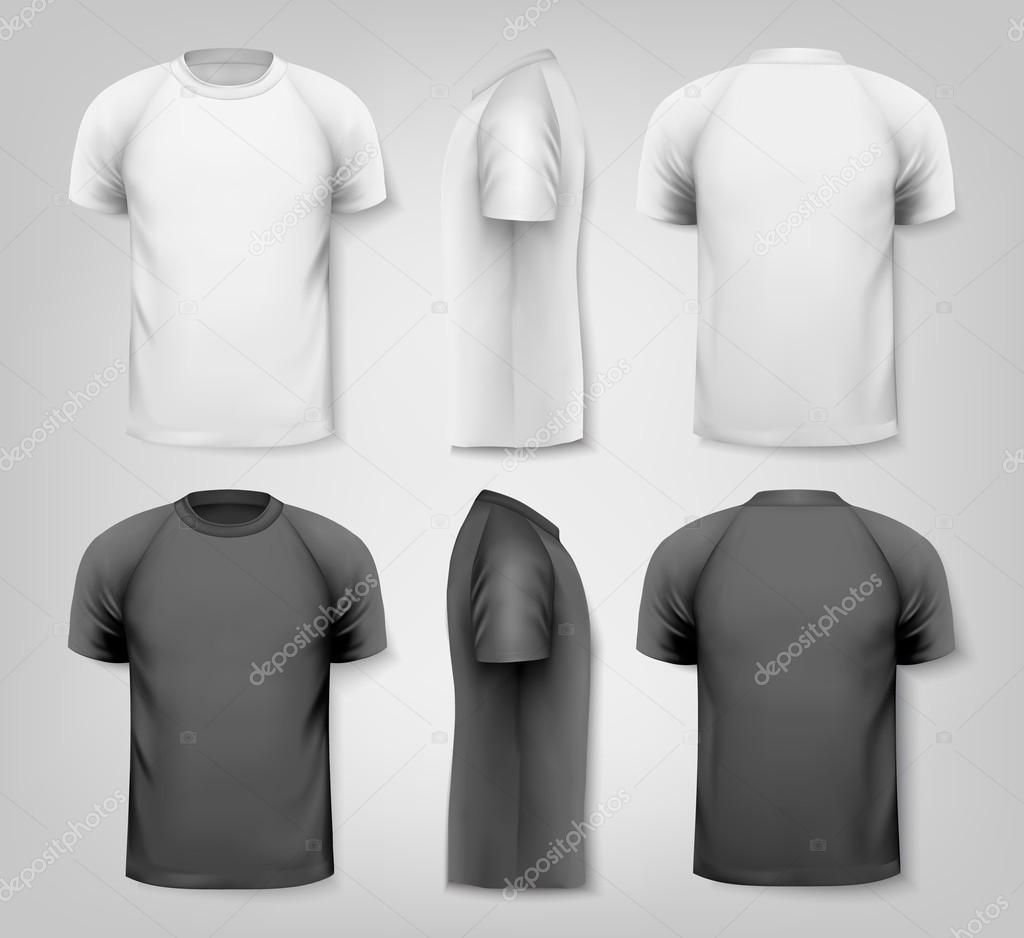 Colorful male t-shirts. Design template. Vector