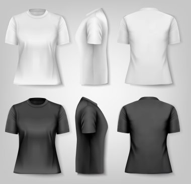 kadın t-shirtler örnek metin alanına sahip. vektör.
