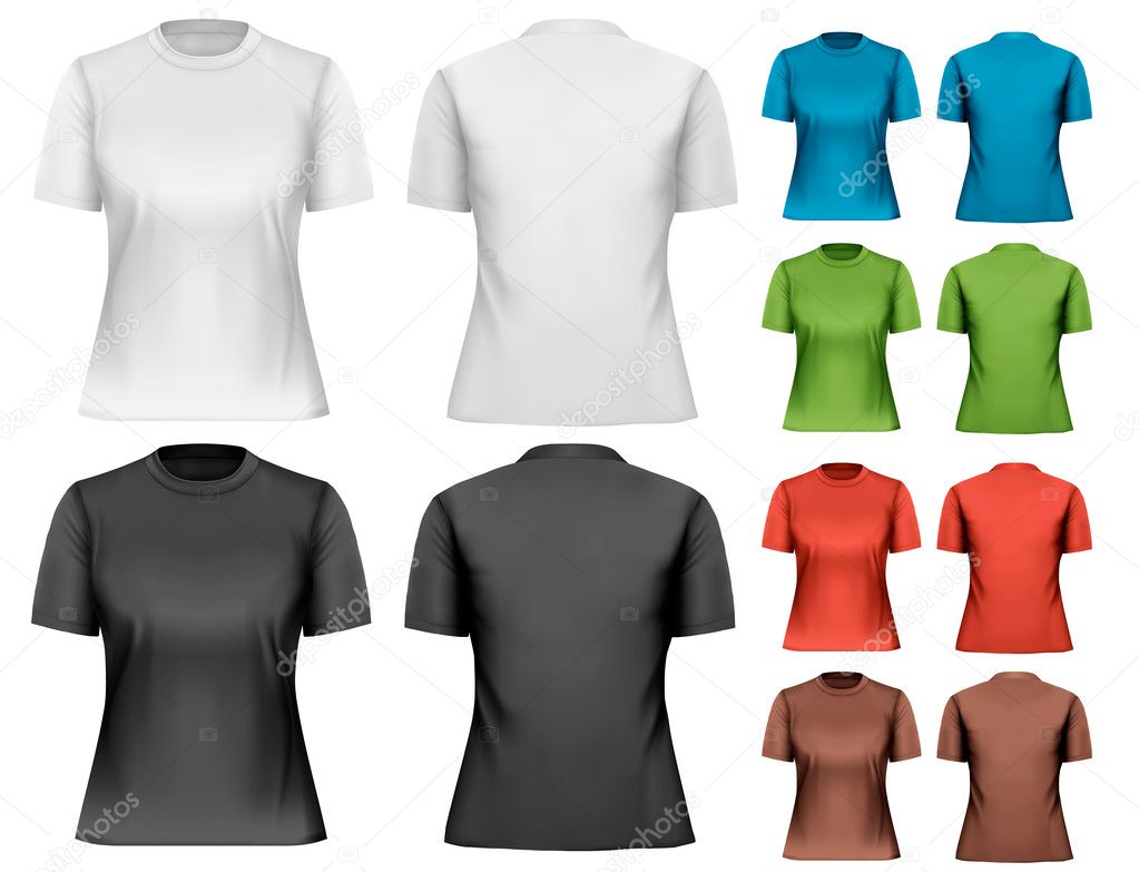 Female t-shirts. Design template. Vector. 
