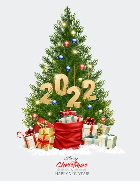 Διακοπές Φόντο Χριστουγεννιάτικο Δέντρο Γιρλάντα Διάνυσμα — Διανυσματικό Αρχείο