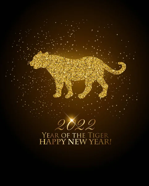 Feliz Año Nuevo 2022 Fondo Año Del Concepto Tigre Vector — Vector de stock