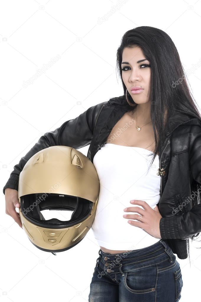 asian biker girl