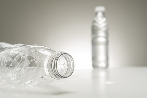 Neck of an empty plastic water bottle