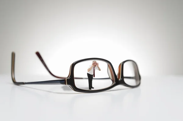 Conceptual photograph of life size glasses — Stock Photo, Image