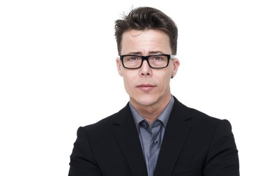 nerdy gözlük yakışıklı genç