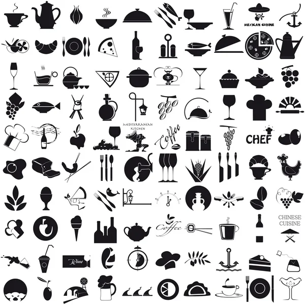 Icons for the gastronomy — Stock Vector