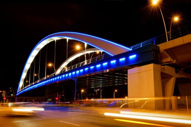 Basarab bridge in the night, Bucharest, Romania clipart