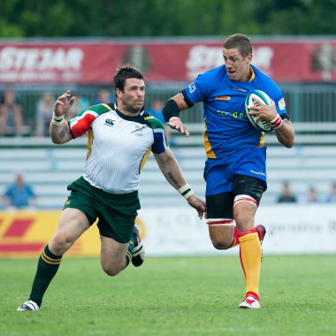 Bucharest, Romanya - 15 Haziran: tanımlanamayan rugby oyuncuları rekabet