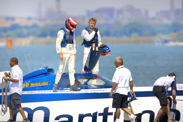 Mamaia; Roemenië - 2 September: Boot van het team Jotun 90; prepar — Stockfoto