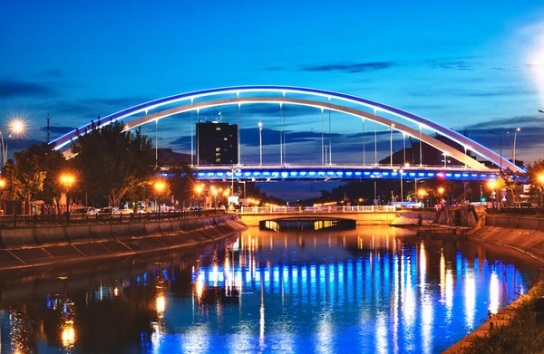 Basarab bridge in the night, Bucharest, Romania — Stock Photo, Image